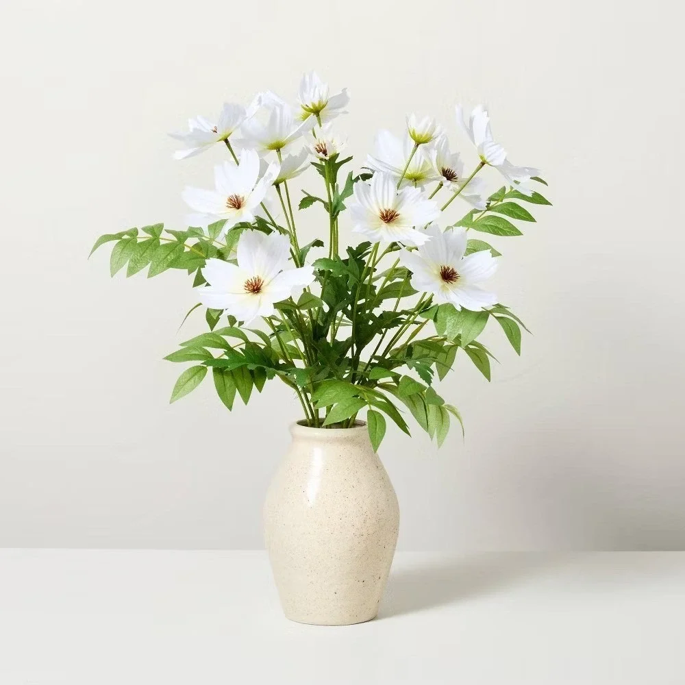 White Cosmos Floral Arrangement‎ Ceramic Vase - Hearth & Hand Magnolia, Target